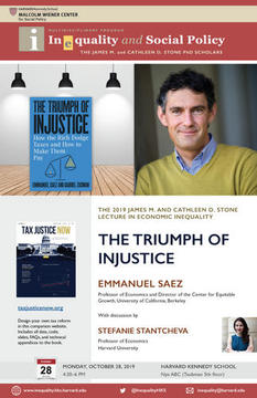 Event poster: Stone Lecture by Emmanuel Saez