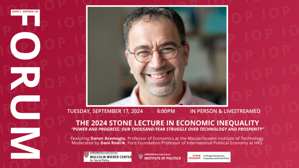 2024 Stone Lecture in Economic Inequality with Daron Acemoglu